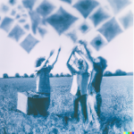 DALL·E-2022-10-07-10.08.01-cyanotype-sun-bleached-women-and-non-binary-people-playing-synths-and-quilt-stars-in-the-fields-of-tennessee-1